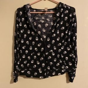Black skull zip up
